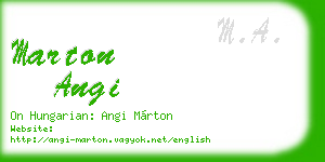 marton angi business card